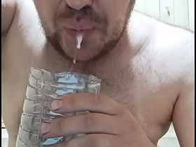 A shot of hot cum from a big cock, followed by gnawing away it! asian gay sex videos x