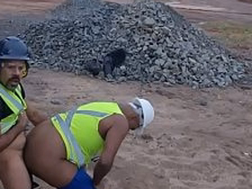 Public forbear having sex aloft the construction site. asian gay sex videos thevid