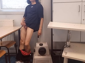 Cum at school, this horny partisan twink wanks his smooth cock and squirts jizz riskyly at tutor in a classroom on classmate desk, Jon Arteen jerks off at university, fabrication a hot solo gay porn video asian gym gay sex videos