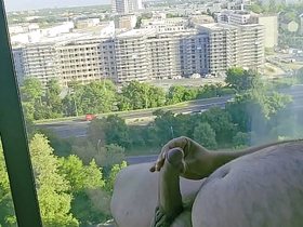Masturbating by hotel window with nice wiew to Frankfurt asian cd gay sex videos